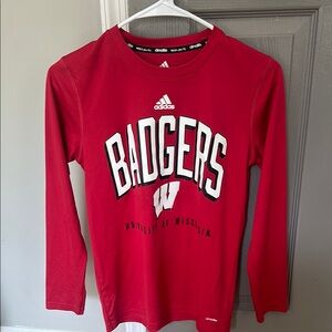 Adidas Kids Wisconsin Badgers Long Sleeve Shirt